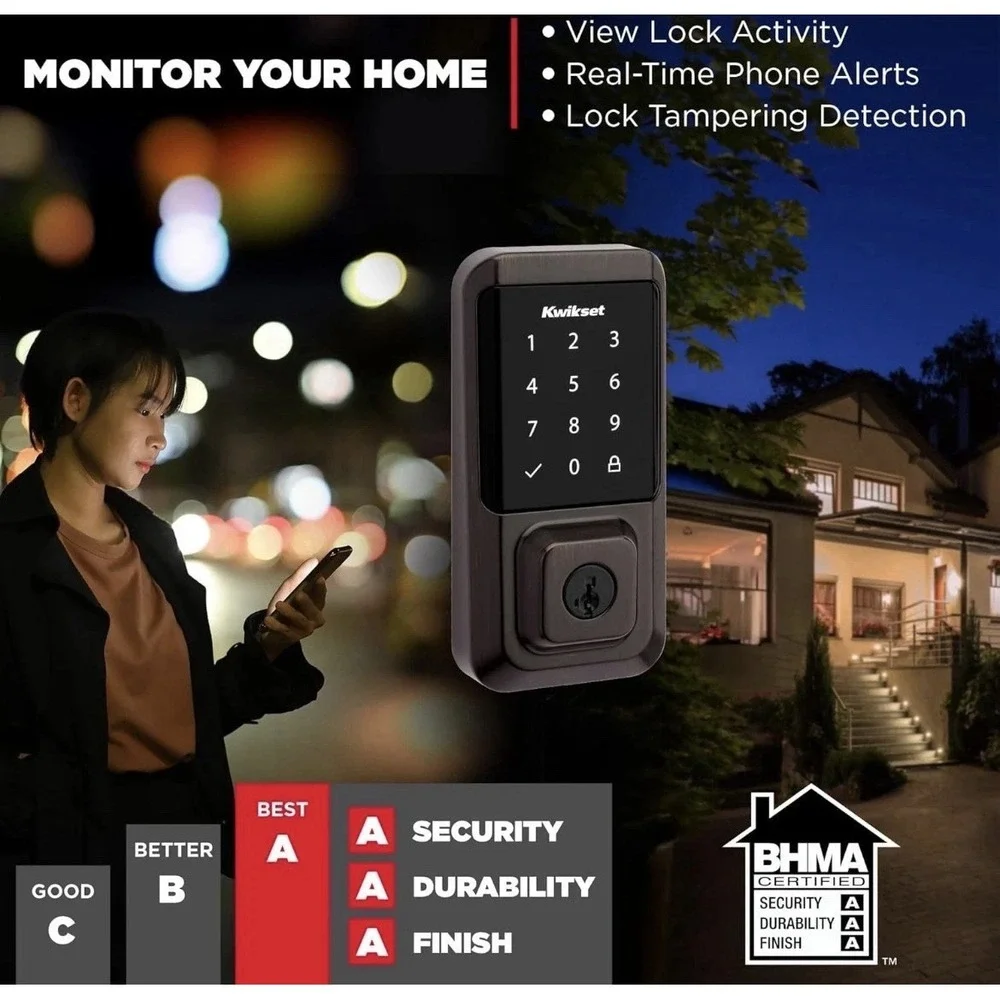 Kwikset Halo Smart Keyless Electronic Touchscreen Deadbolt -‎ Venetian Bronze
